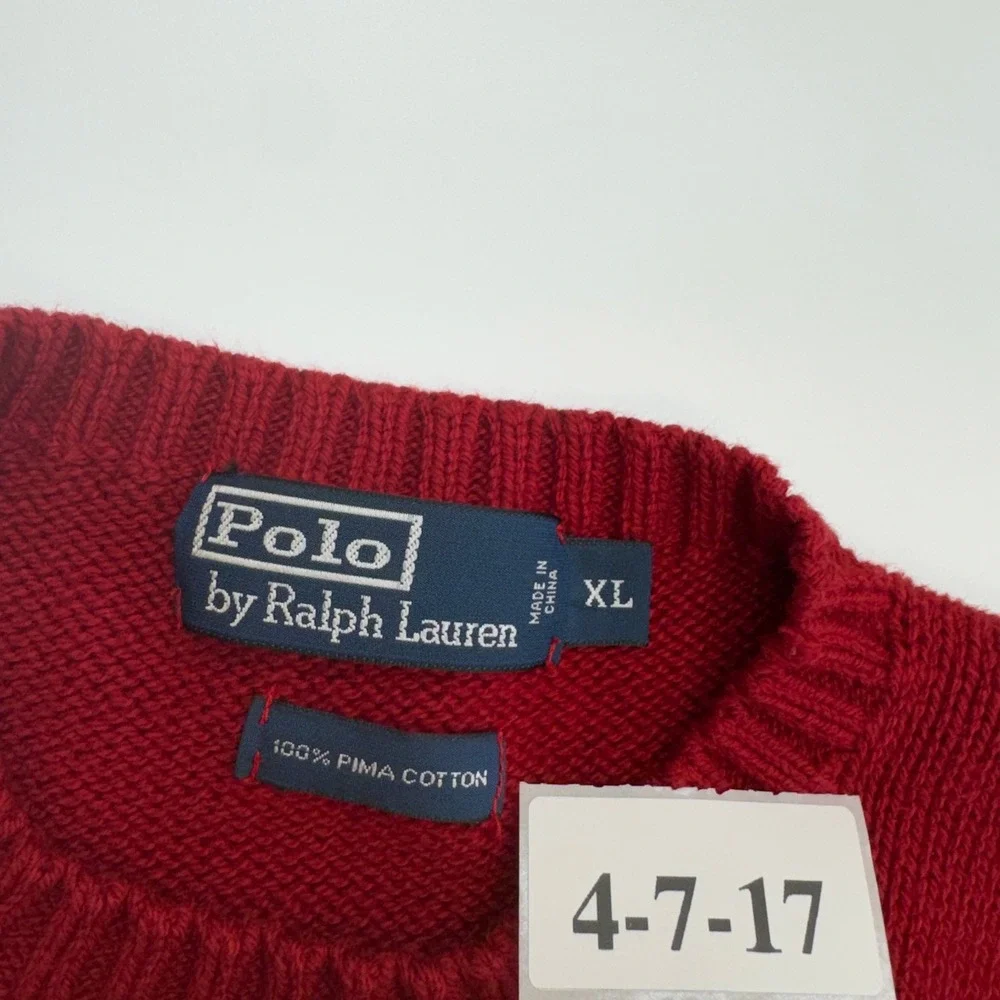 Polo Ralph Lauren Sweater Mens XL Red Preppy Old Money Aesthetic